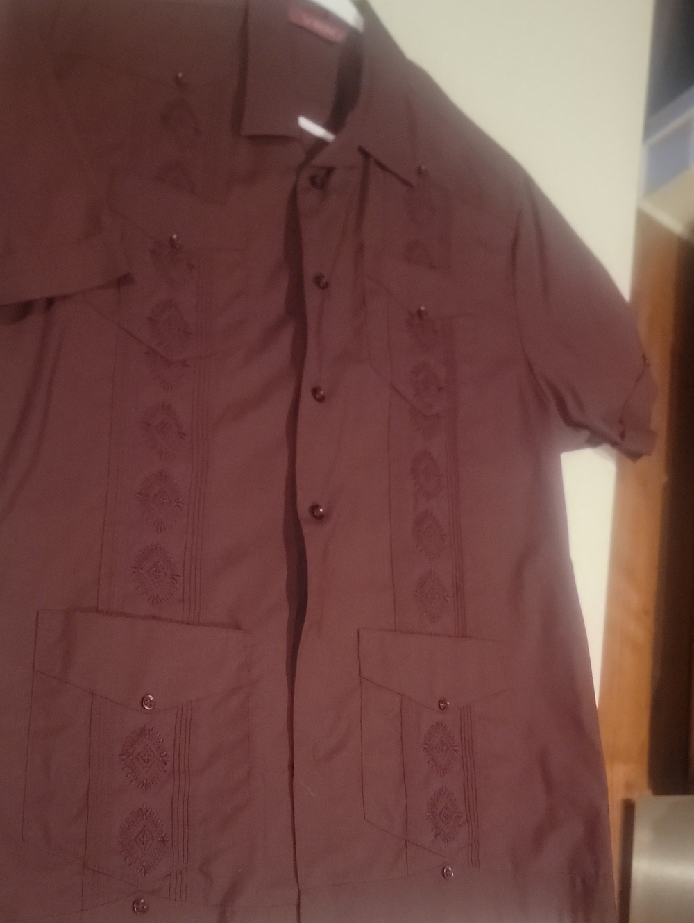 Men's Short-Sleeve Cuban Shirt Jacket in Deep Brown.  Lounge Barber